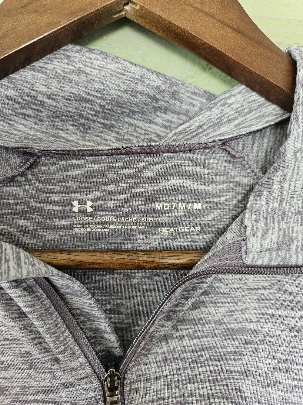 Under Armour Purple Heathered 1/4 Zip Performance Top - Picture 2 of 2